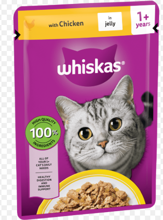 Whiskas Adult Cat Food Pouch - Chicken in Jelly (1+ years)