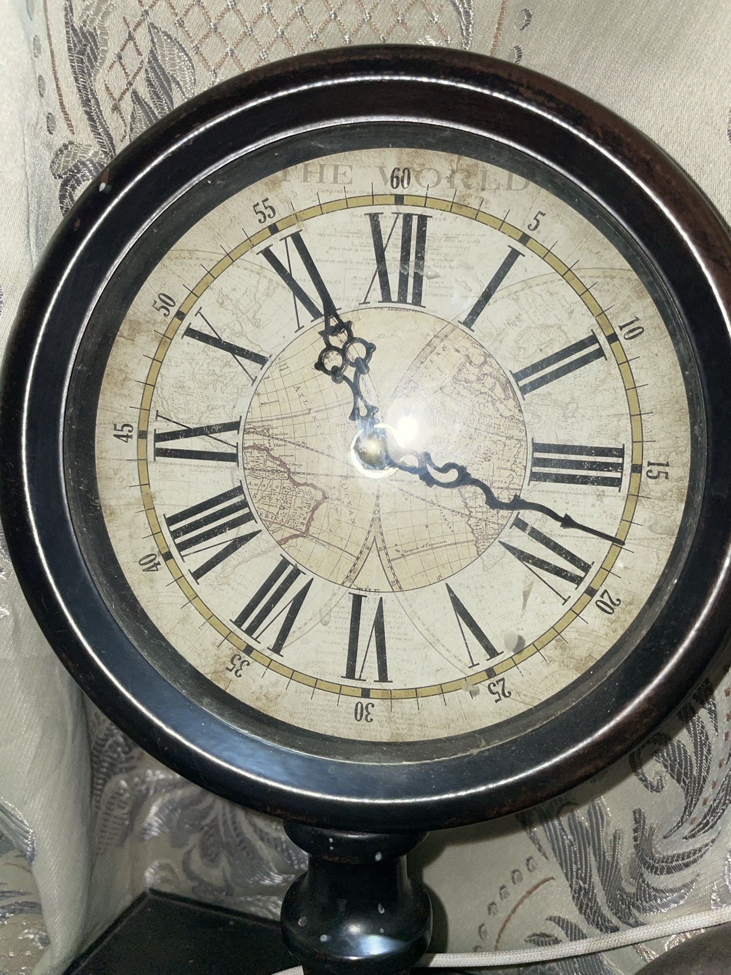Clock 1 - Vintage World Map Wall Clock (Roman Numerals)